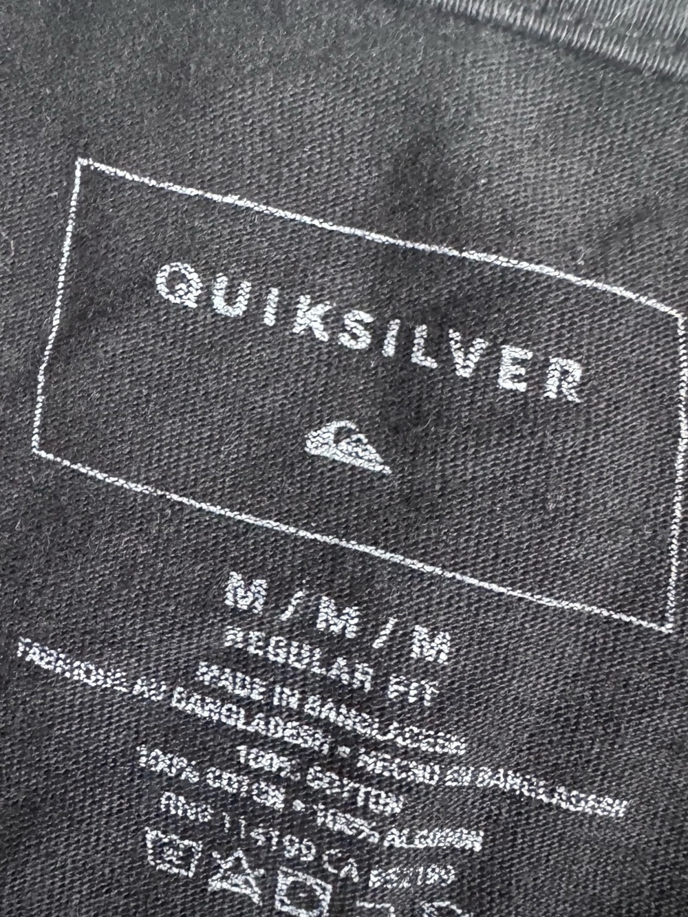 Quiksilver Men’s Black Logo Graphic Tee M - Picture 5 of 5